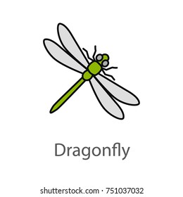Dragonfly color icon. Insect. Isolated vector illustration