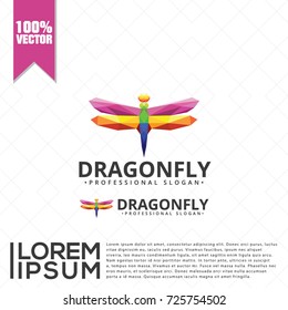 Dragonfly Colorful Logo Vector