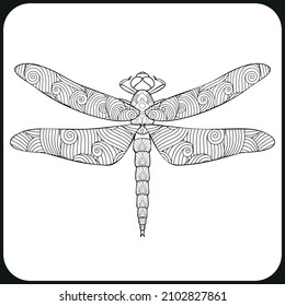 Dragonfly coloring book for adults