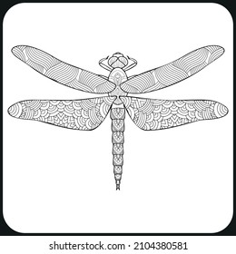 Dragonfly Coloring Book Adults Stock Vector (Royalty Free) 2104380581