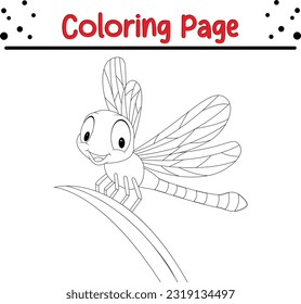 Página de coloreo de la libélula para niños. libro de coloración de errores