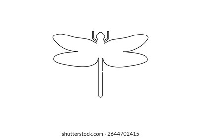 Dragonfly desenho contínuo de uma linha de arte da ilustração vetorial de contorno, Dragonfly desenho contínuo de uma linha, Dragonfly desenho contínuo de uma linha de arte de contorno.