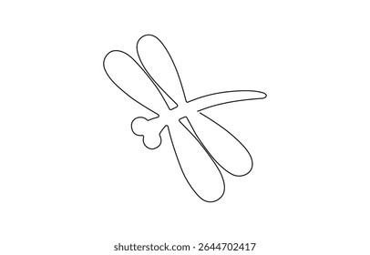 Dragonfly desenho contínuo de uma linha de arte da ilustração vetorial de contorno, Dragonfly desenho contínuo de uma linha, Dragonfly desenho contínuo de uma linha de arte de contorno.