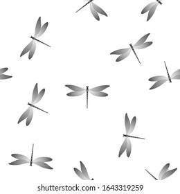Dragonfly cool seamless pattern. Repeating clothes fabric print with damselfly insects. Close up water dragonfly vector ornament. Wildlife creatures seamless. Damselfly bugs.