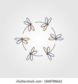 dragonfly cute circle symbol vector illustration design