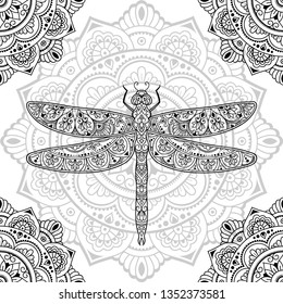 Download Dragonfly Mandala High Res Stock Images Shutterstock