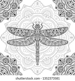 Dragonfly Mandala Vector Images Stock Photos Vectors Shutterstock