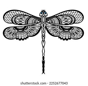 dragonfly with decorative wings vector illustration