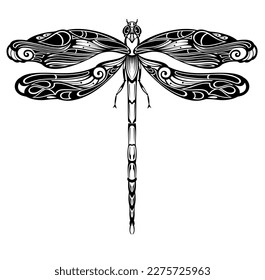 dragonfly with delicate wings vector illustration