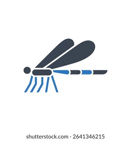 Dragonfly with detailed wings icon