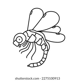 Dragonfly doodle, a hand drawn vector illustration of a dragon fly, isolated on a white background.
