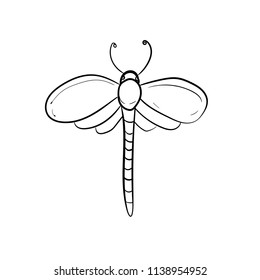 dragonfly doodle icon outline