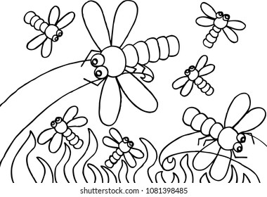 dragonfly doodle sketch