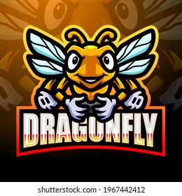 Dragonfly esport mascot logo design