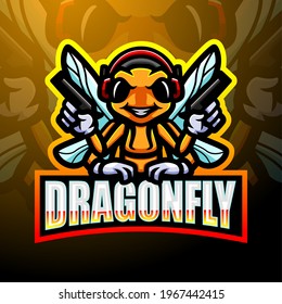 Dragonfly esport mascot logo design