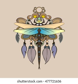 dragonfly ethnic pattern