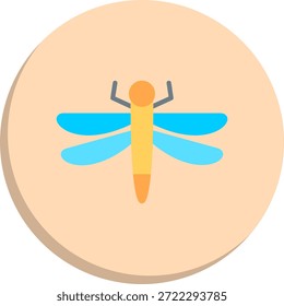 Ícone de estilo de círculo plano Dragonfly