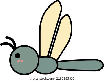 dragonfly flat colored vector illustration