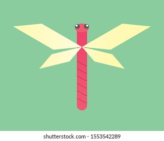 Dragonfly flat icon. Vector Illustration