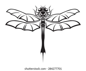 Dragonfly in the form of a tribal.