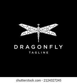 Dragonfly geometric logo icon design template