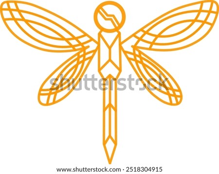 Dragonfly. dragonfly geometric vector. dragonfly geometric design