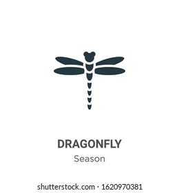 Dragonfly glyph icon vector on white background. Flat vector dragonfly icon symbol sign from modern season collection for mobile concept and web apps design.