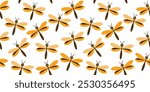 Dragonfly graphic design, seamless pattern for decorating all fashion designs, fabrics, wallpapers and prints. on a white background