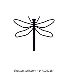 Dragonfly icon, animal sign. Vector Illustration Isolated on white background.