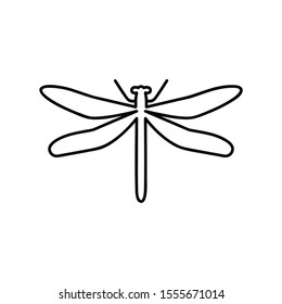 icono de libélula, vector animal, ilustración de insecto. Logo o emblema abstracto del vector.