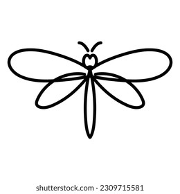 Dragonfly icon design line template illustration