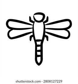 Dragonfly Icon With Dooldles Handdrawn Style For Animal and Pet Care