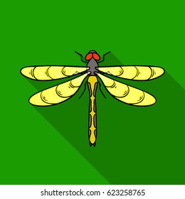 Dragonfly icon in flat style isolated on white background. Insects symbol stock vector illustration.