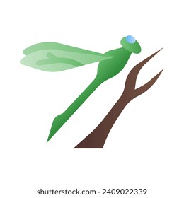 Dragonfly icon in gradient fill style with high vector quality suitable for ui and spring season