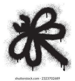 Dragonfly icon graffiti with black spray paint