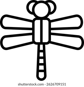 ícone libélula ilustração design com contorno, isso não é feito de qualquer geração de AI