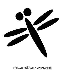 Ilustración del icono de la libélula. Señal de vector o símbolo aislado