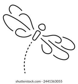 Libelle-Symbol isoliert auf weißem Hintergrund, Vektor-Illustration.