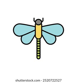 Dragonfly icon isolated on a white background. Vector illustration.