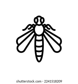 dragonfly icon with isolated vector and transparent background 