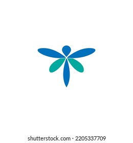 Dragonfly icon logo design illustration template