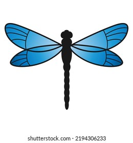 Dragonfly icon, logo. Dragonfly on white background vector illustration.