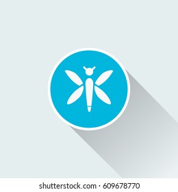 Dragonfly icon with long shadow