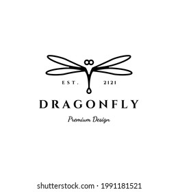 dragonfly icon minimalist logo vector line art illustration design