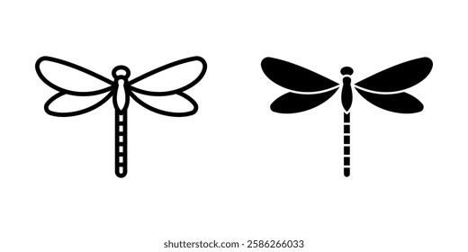 dragonfly Icon set. Symbol isolated white background. vector illustration. color editable.