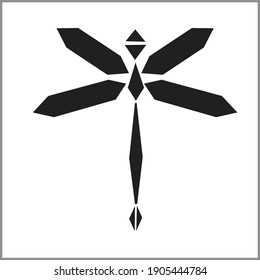 Icono de libélula silueta ilustración vectorial 