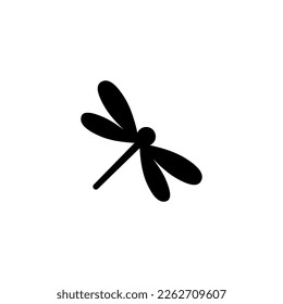 Dragonfly icon silhouette vector illustration.