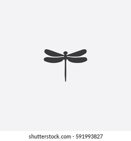 Dragonfly icon silhouette vector illustration

