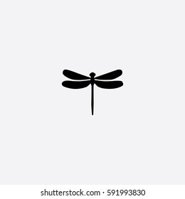 Dragonfly icon silhouette vector illustration

