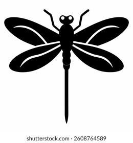 dragonfly icon silhouette vector logo on white background
